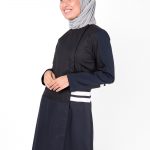 Blue and Black Concealed Open Jilbab