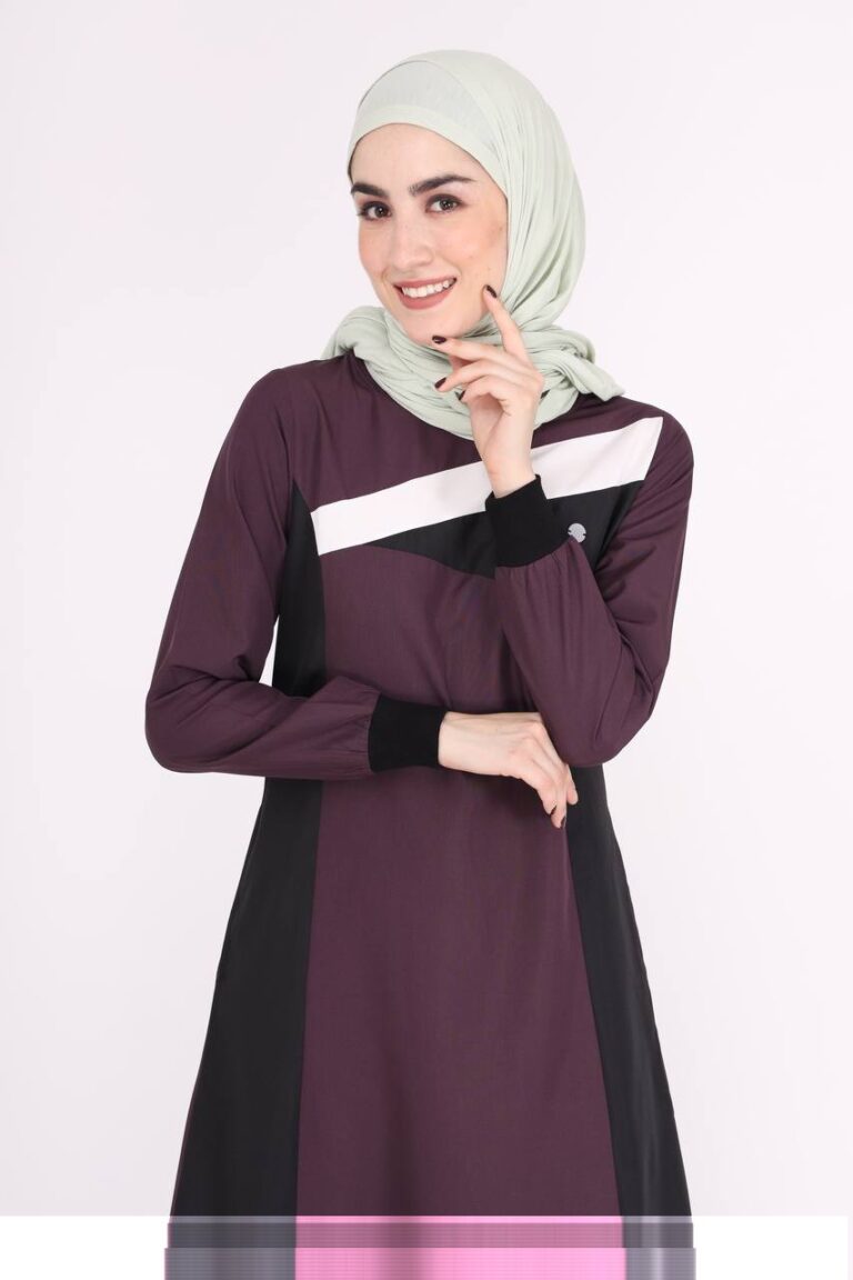 Dark Orchid Contrast Panel Jilbab – HOURI