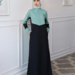 Chic Fashionista Color Contrast Black Jilbab