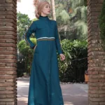 Urban Teal Striped Jilbab